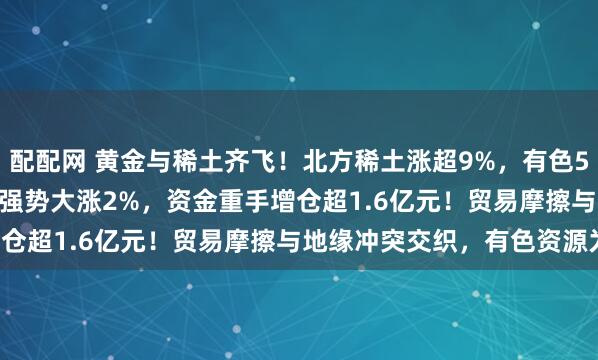 配配网 黄金与稀土齐飞！北方稀土涨超9%，有色50ETF(159652)午后强势大涨2%，资金重手增仓超1.6亿元！贸易摩擦与地缘冲突交织，有色资源为王！